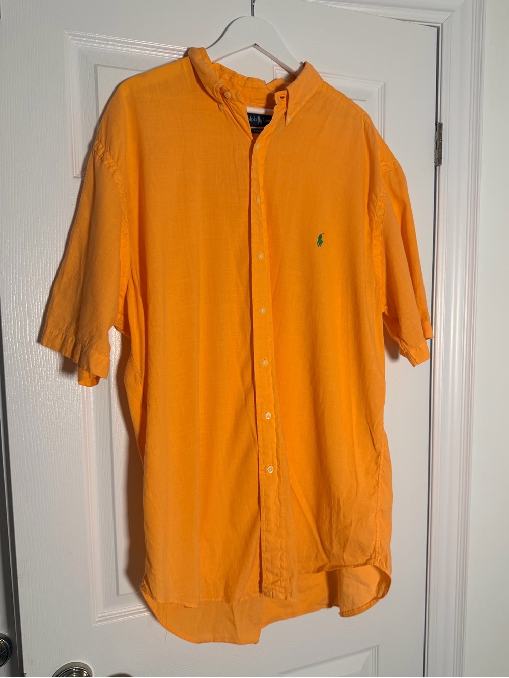 Polo Ralph Lauren Orange Linen Cotton Blend Button Up Shirt – 2XLT